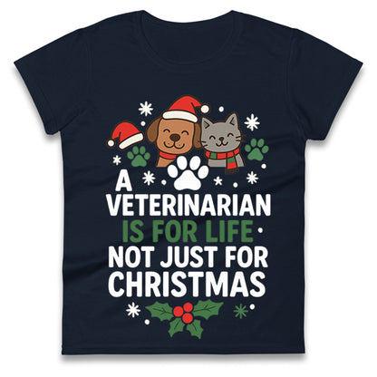 Veterinarian Christmas Ladies T Shirt