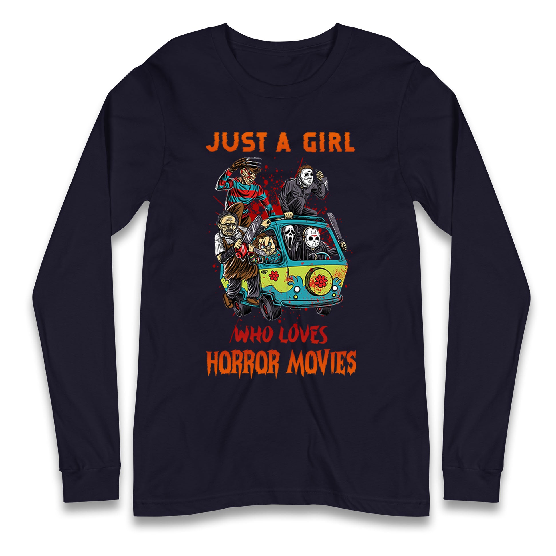 Just A Girl Who Loves Horror Movies Halloween T Shirt
