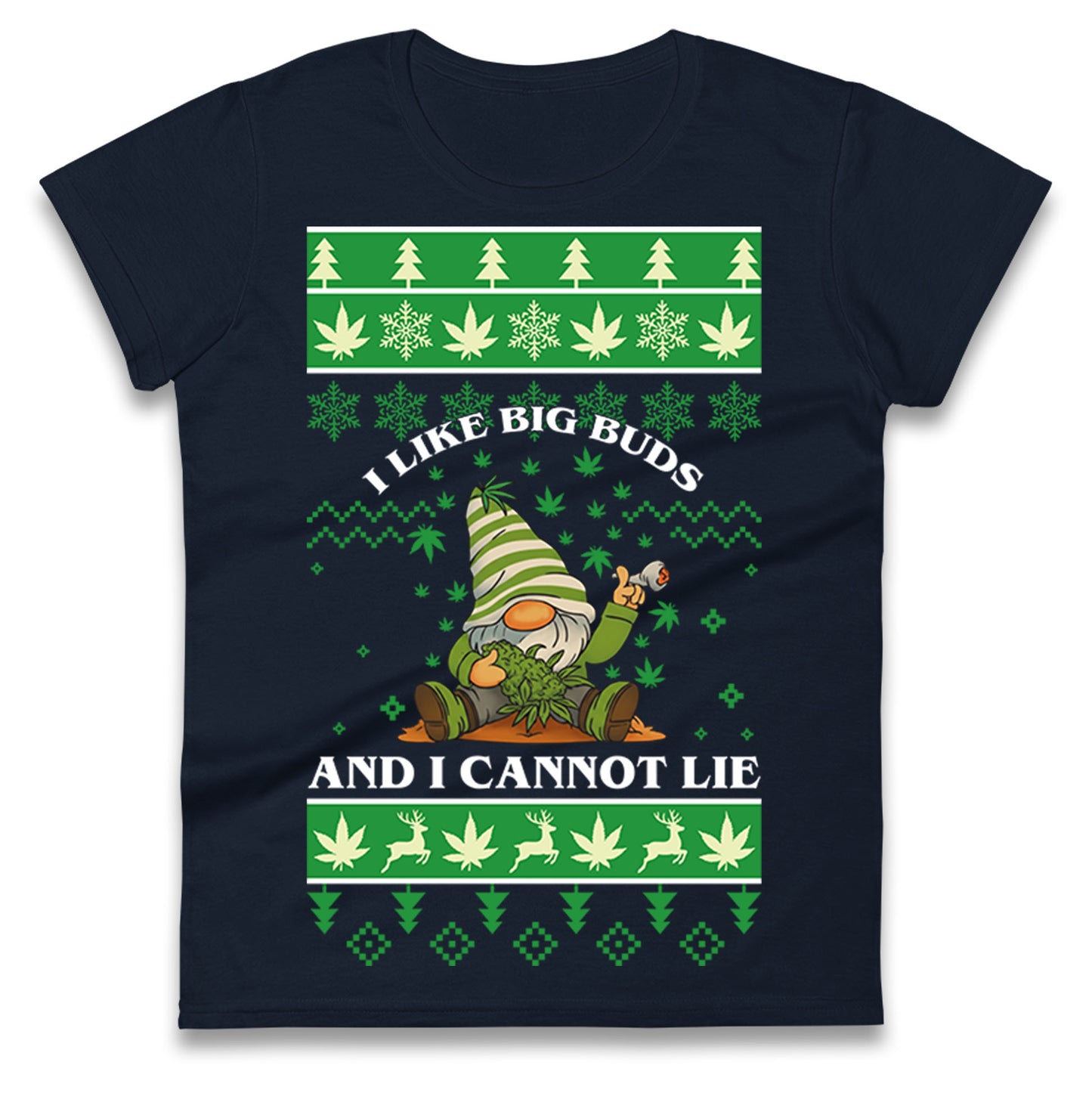 Cannabis Christmas Ladies T Shirt