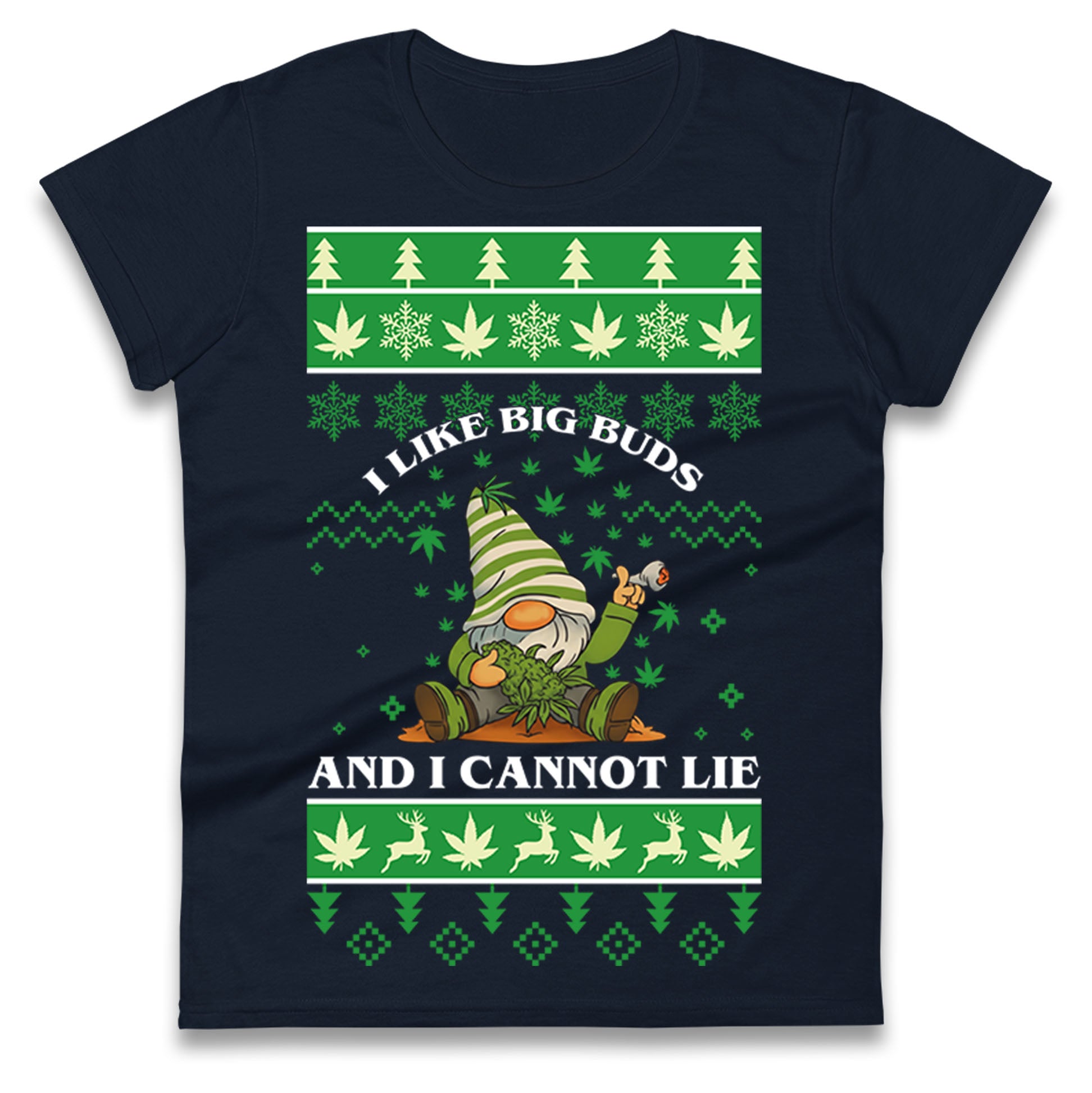 Cannabis Christmas Ladies T Shirt