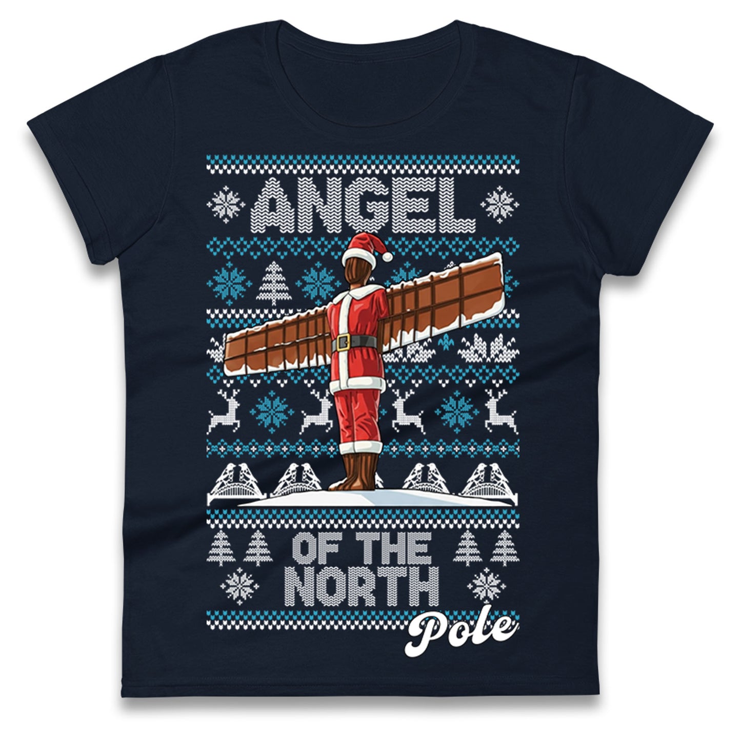 Angel Of The North Pole Christmas Ladies T Shirt