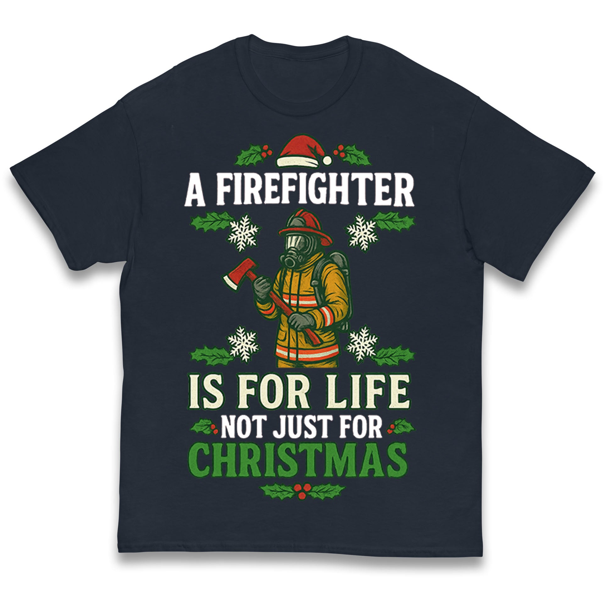 Firefighter Christmas Kids T Shirt