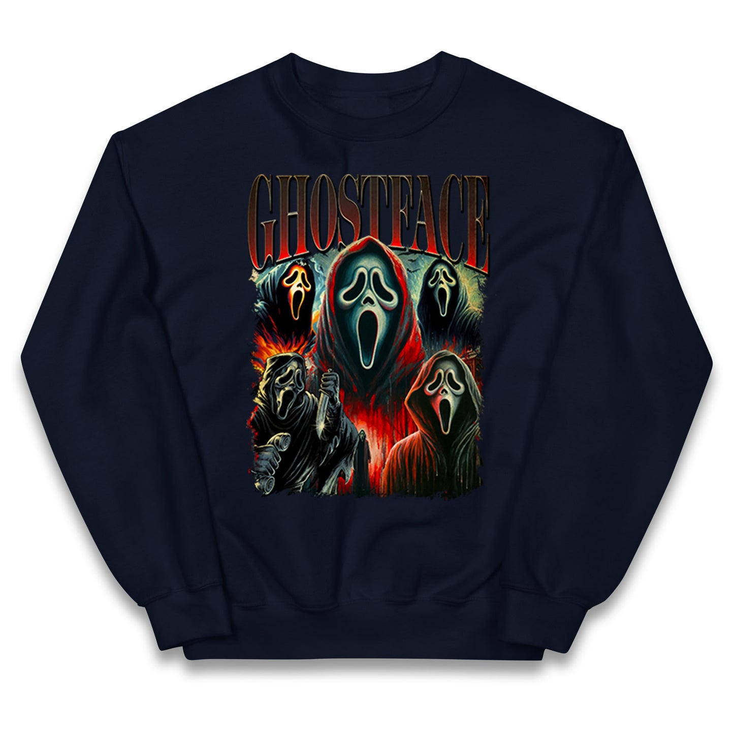 Ghost Face Halloween Bootleg Kids Jumper