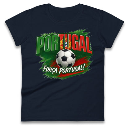 Portugal Retro World Cup Ladies T Shirt