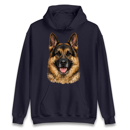 German Shepherd Dog Face Hoodie