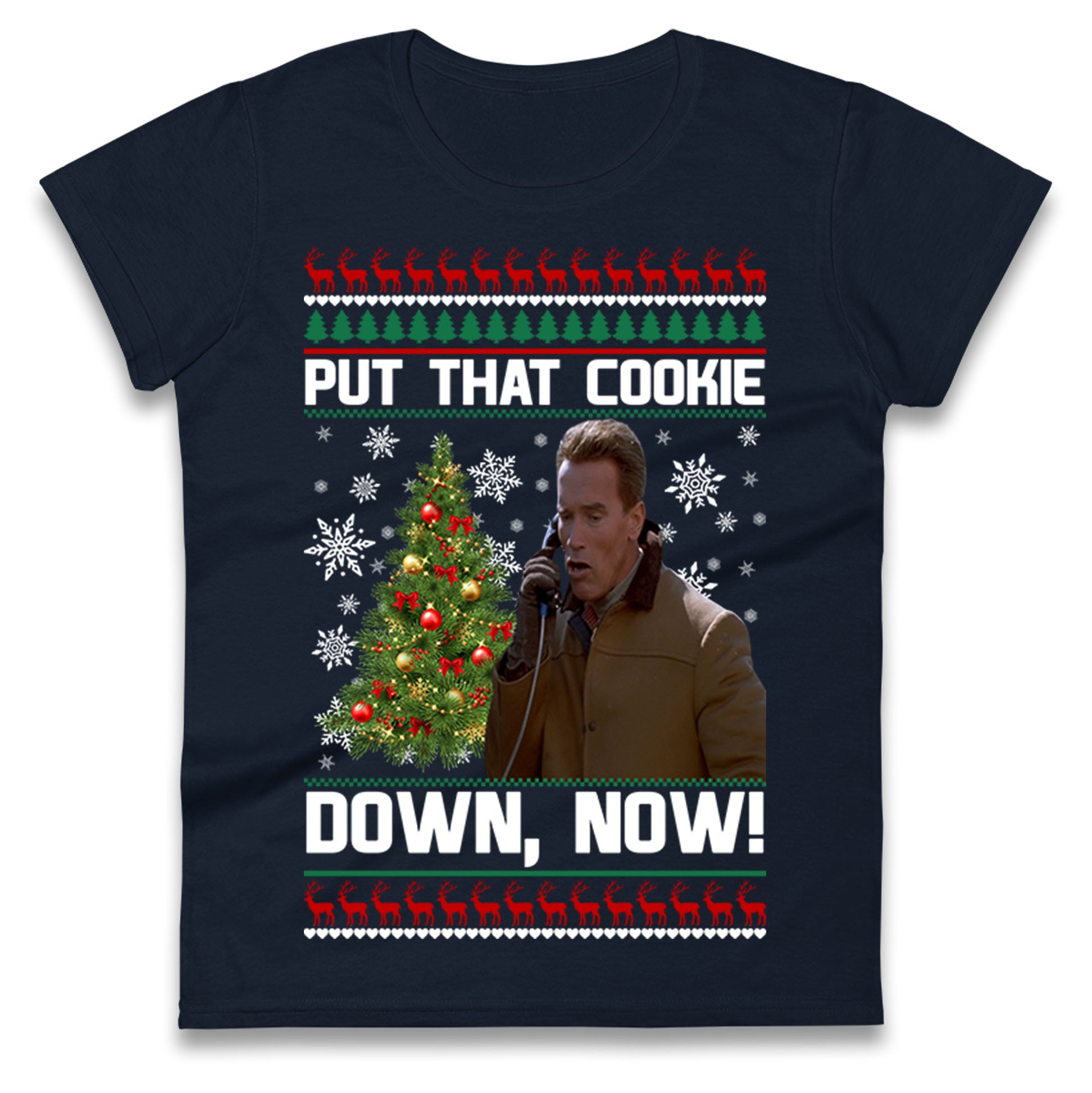 Arnie Christmas Ladies T Shirt