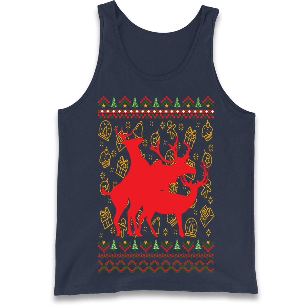 Reindeer Making Fun Christmas Tank Top