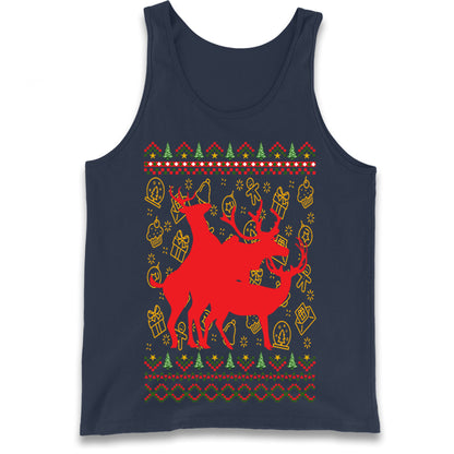 Reindeer Making Fun Christmas Tank Top