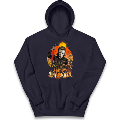 Michael Myers Happy Halloween Kids Hoodie