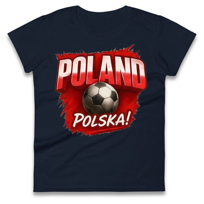 Poland Retro World Cup Ladies T Shirt