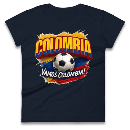 Colombia Retro World Cup Ladies T Shirt
