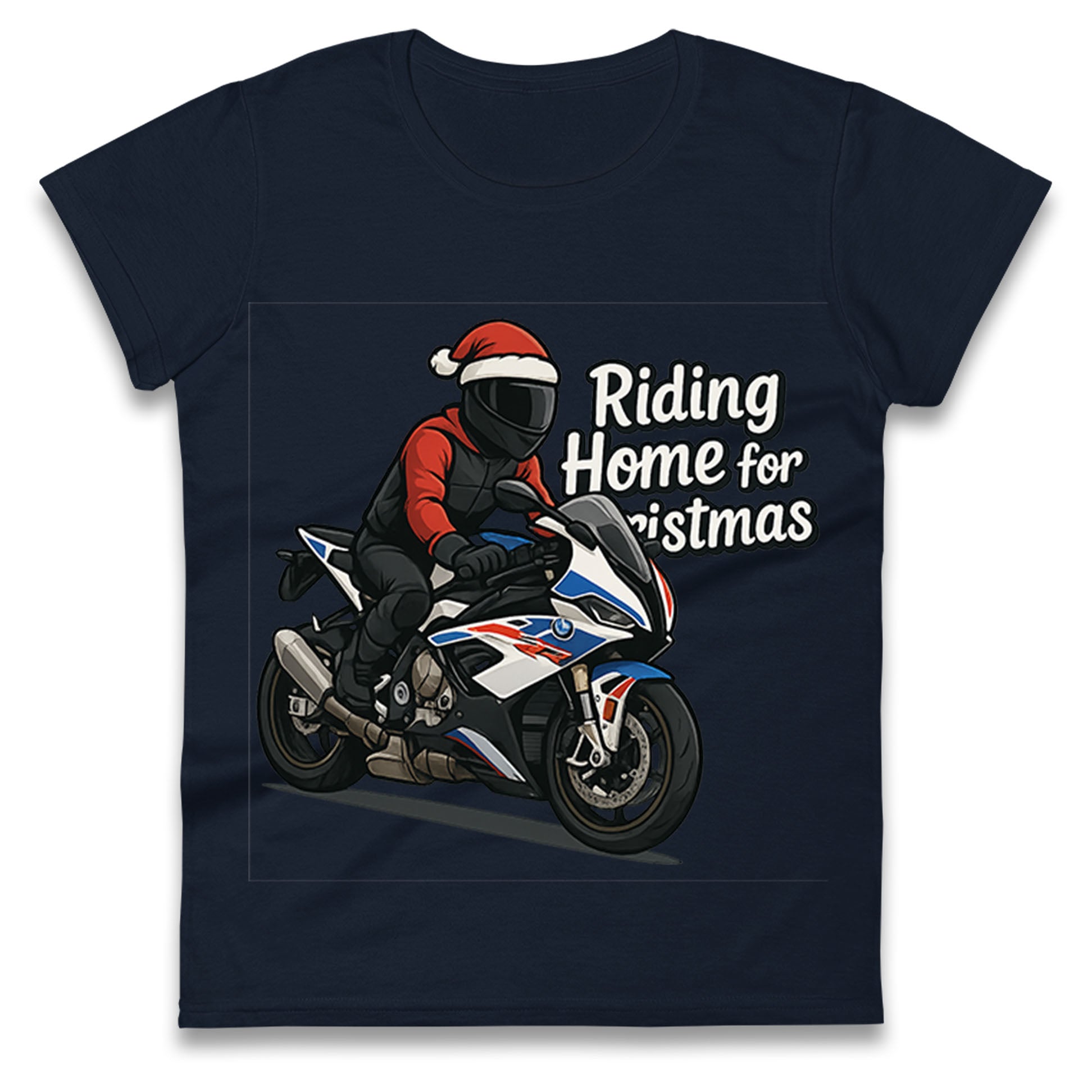 BMW S1000RR Christmas Ladies T Shirt 