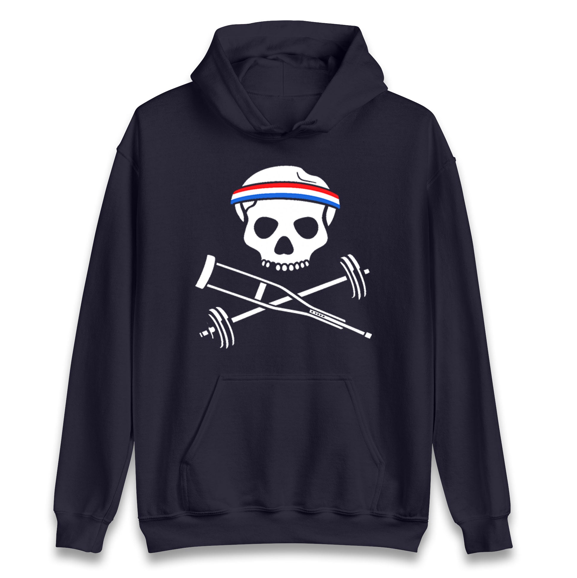 Johnny Knoxville Crutch Barbell and Bones Hoodie