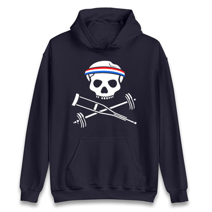 Johnny Knoxville Crutch Barbell and Bones Hoodie