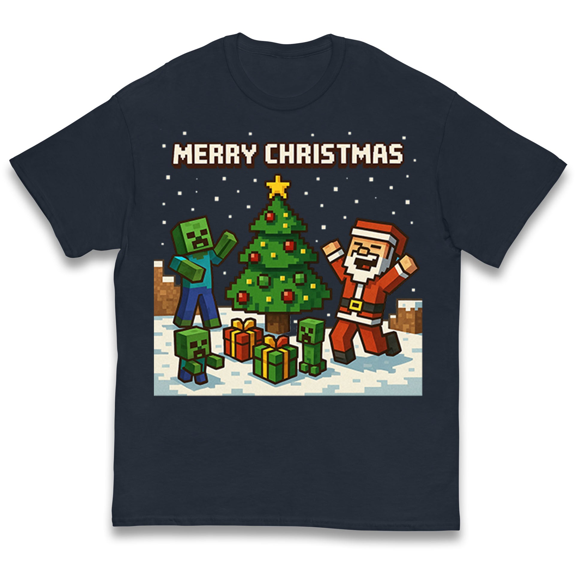 Minecraft Christmas Kids T Shirt 