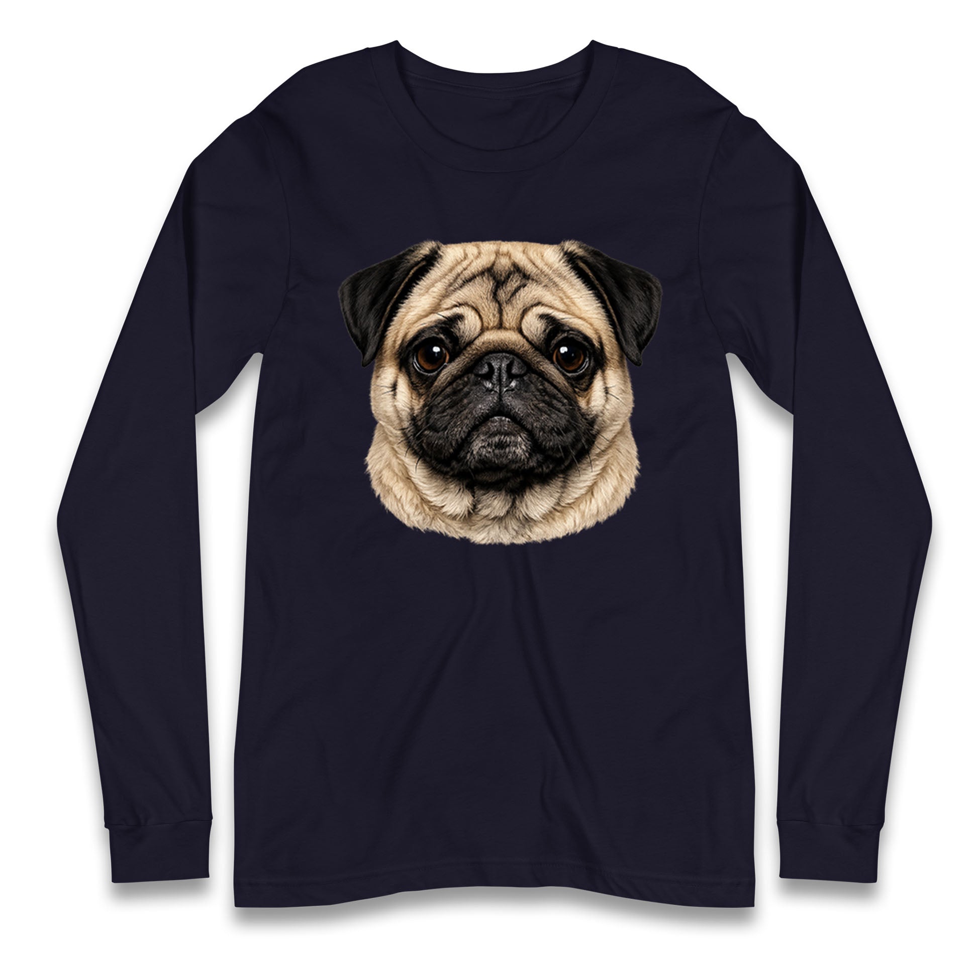 Pug Dog Face Longsleeve T Shirt
