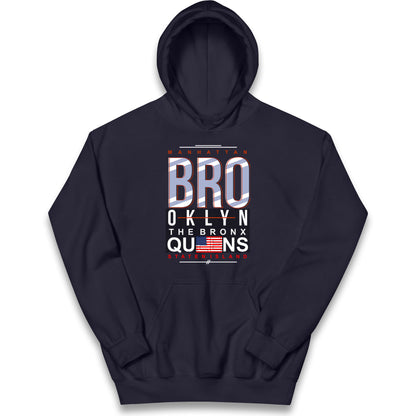 Brooklyn New York State Kids Hoodie