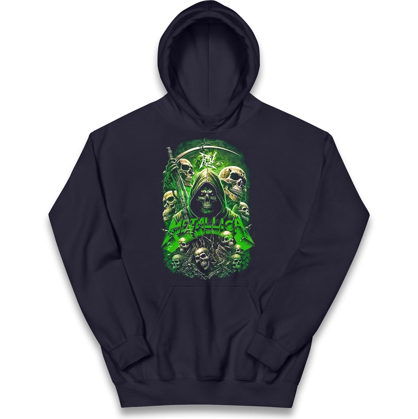 Metallica Green Skulls Kids Hoodie