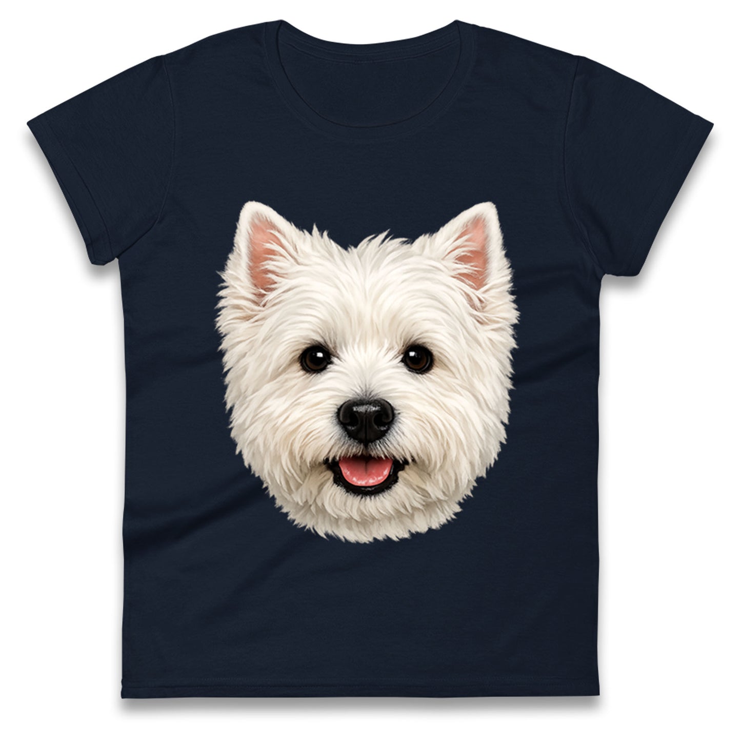 West Highland White Terrier Dog Face Ladies T Shirt