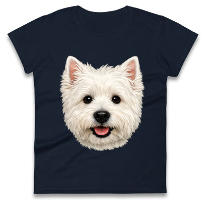 West Highland White Terrier Dog Face Ladies T Shirt