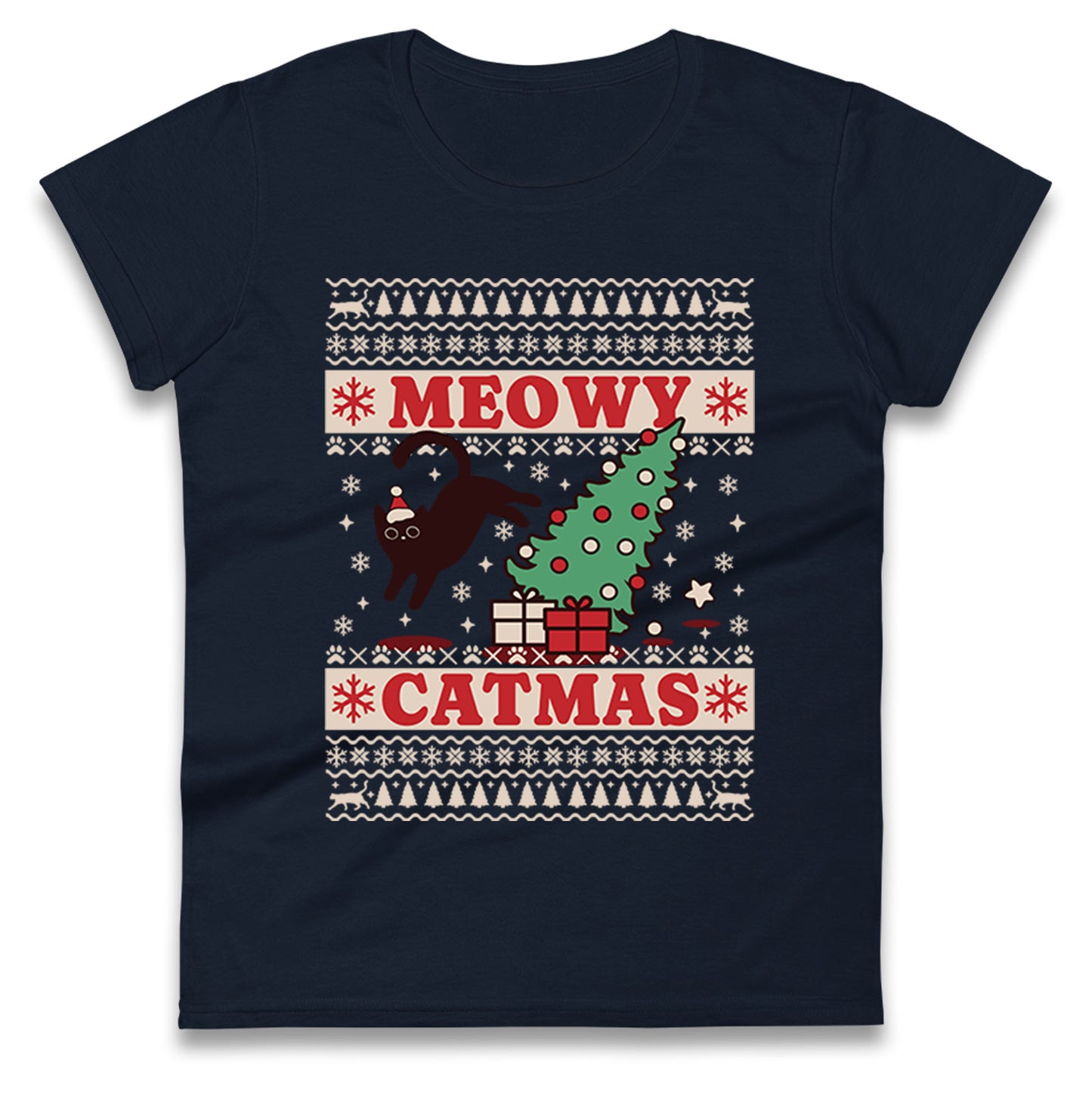 Christmas Cat Ladies T Shirt