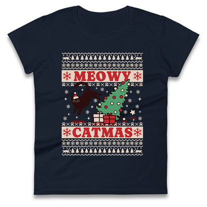 Christmas Cat Ladies T Shirt