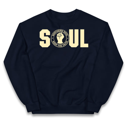 Northern Soul Keep The Faith Logo Kids Jumper 