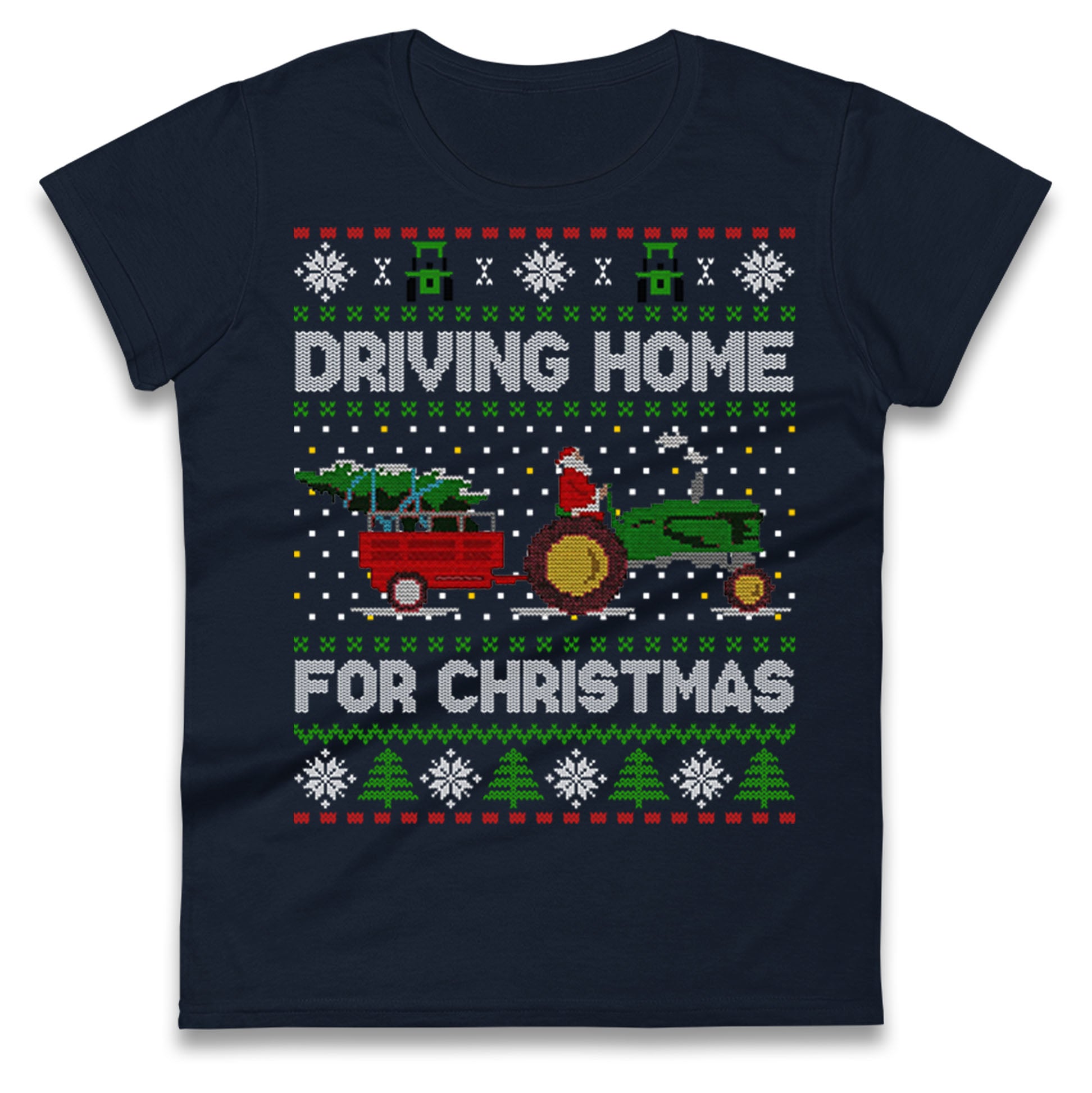 John Deere Christmas Ladies T Shirt 