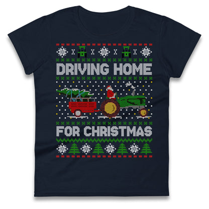 John Deere Christmas Ladies T Shirt 