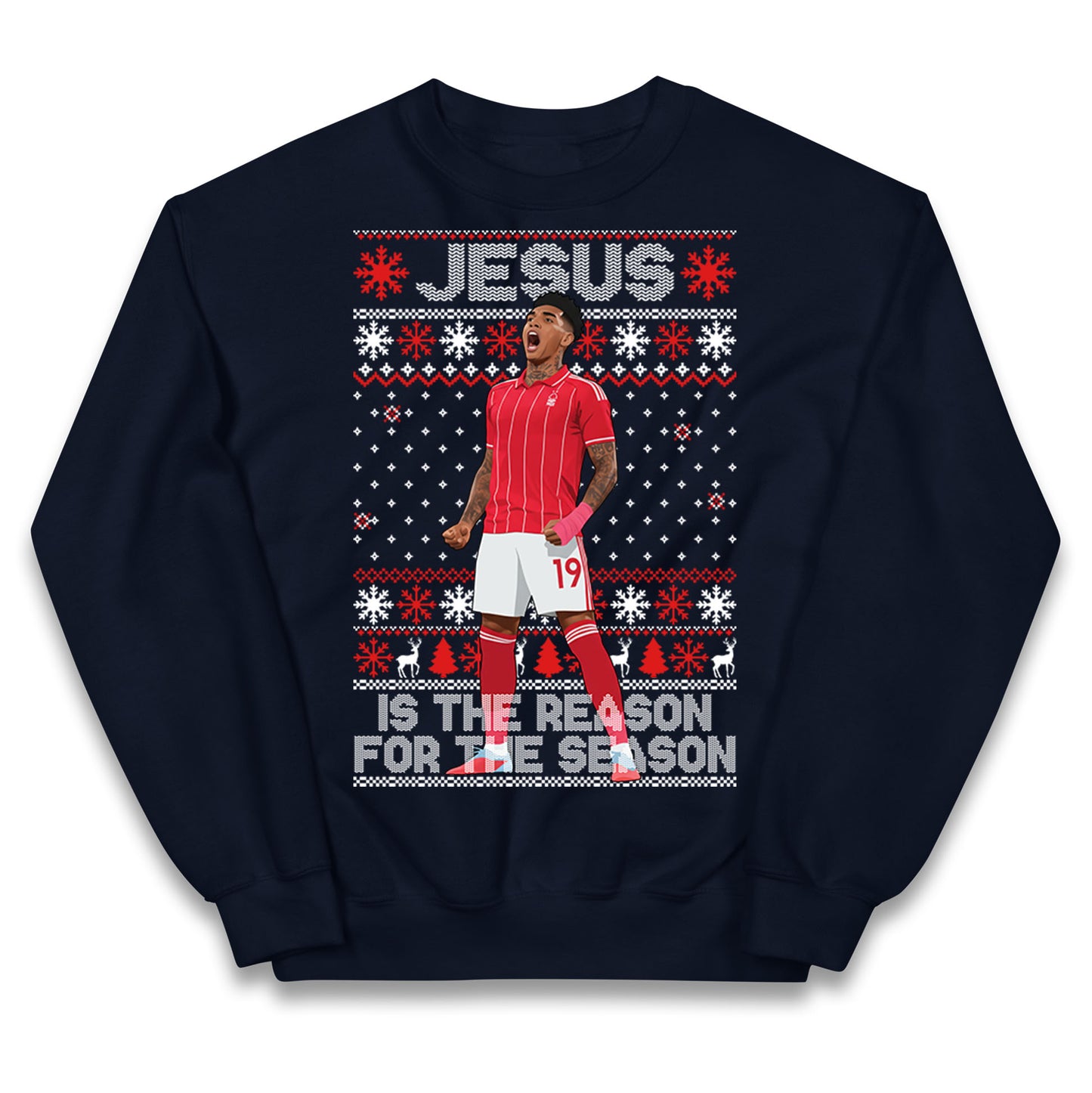 Nottm Forest FC Christmas Kids Jumper