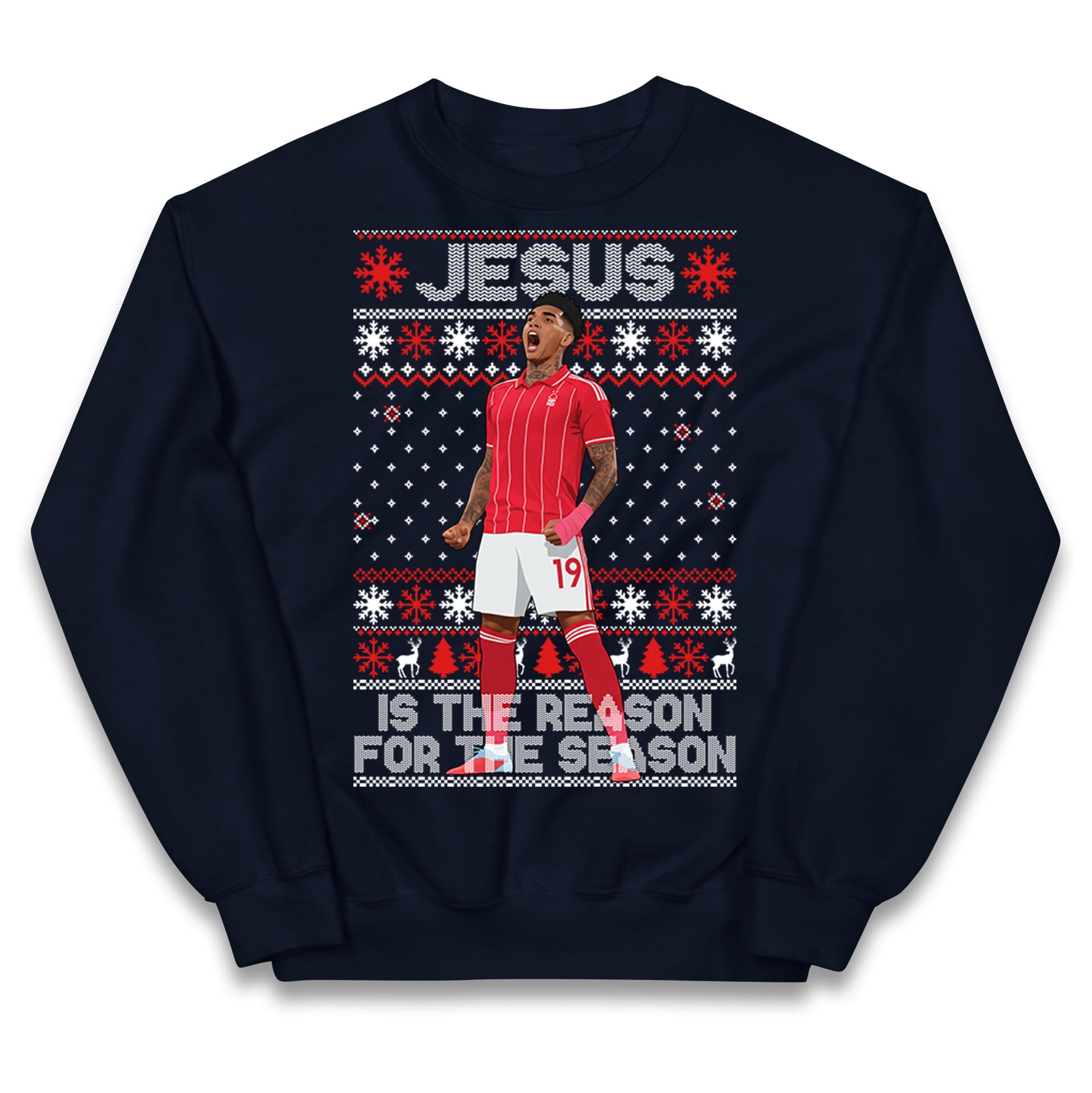 Nottm Forest FC Christmas Kids Jumper