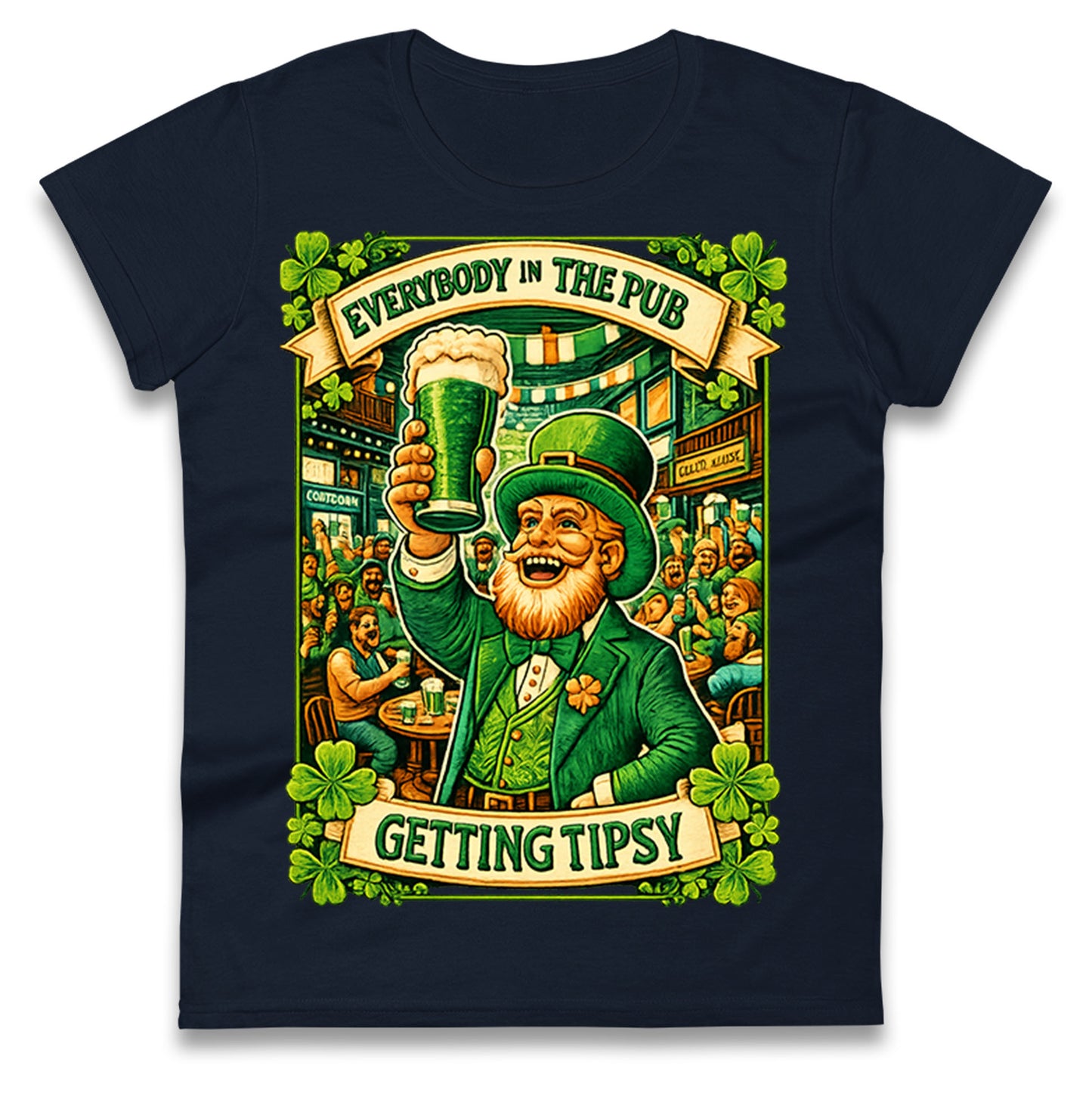 Everybody In The Pub Getting Tipsy Ladies T Shirt