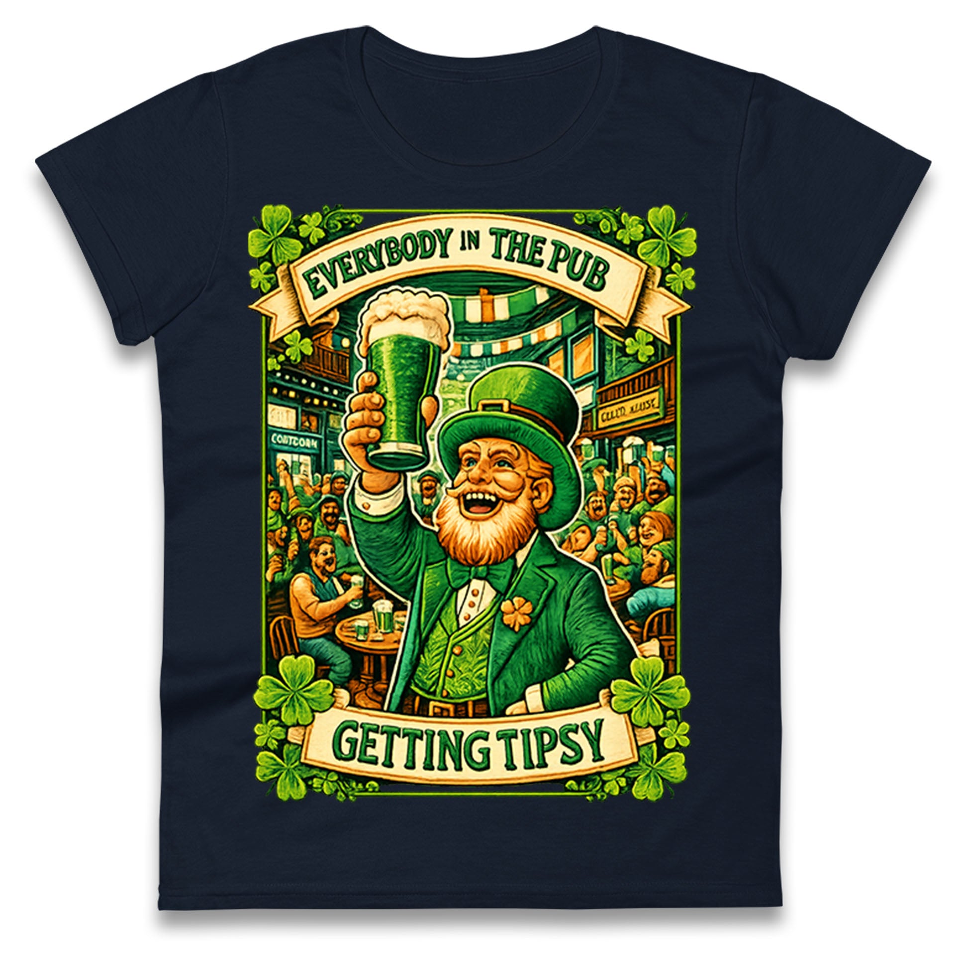 Everybody In The Pub Getting Tipsy Ladies T Shirt