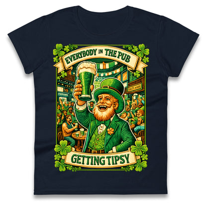 Everybody In The Pub Getting Tipsy Ladies T Shirt