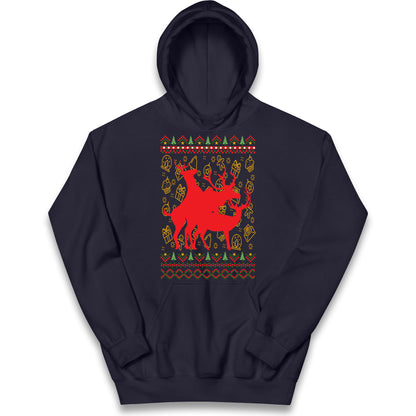 Reindeer Making Fun Christmas Hoodie