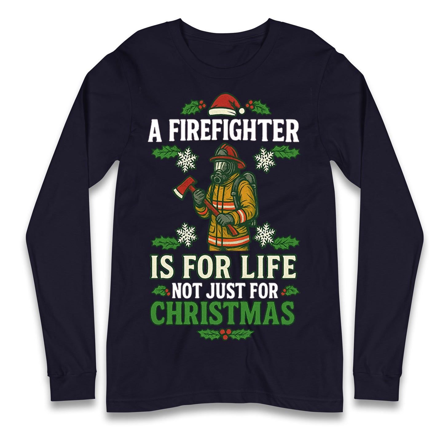 Firefighter Christmas Longsleeve T Shirt