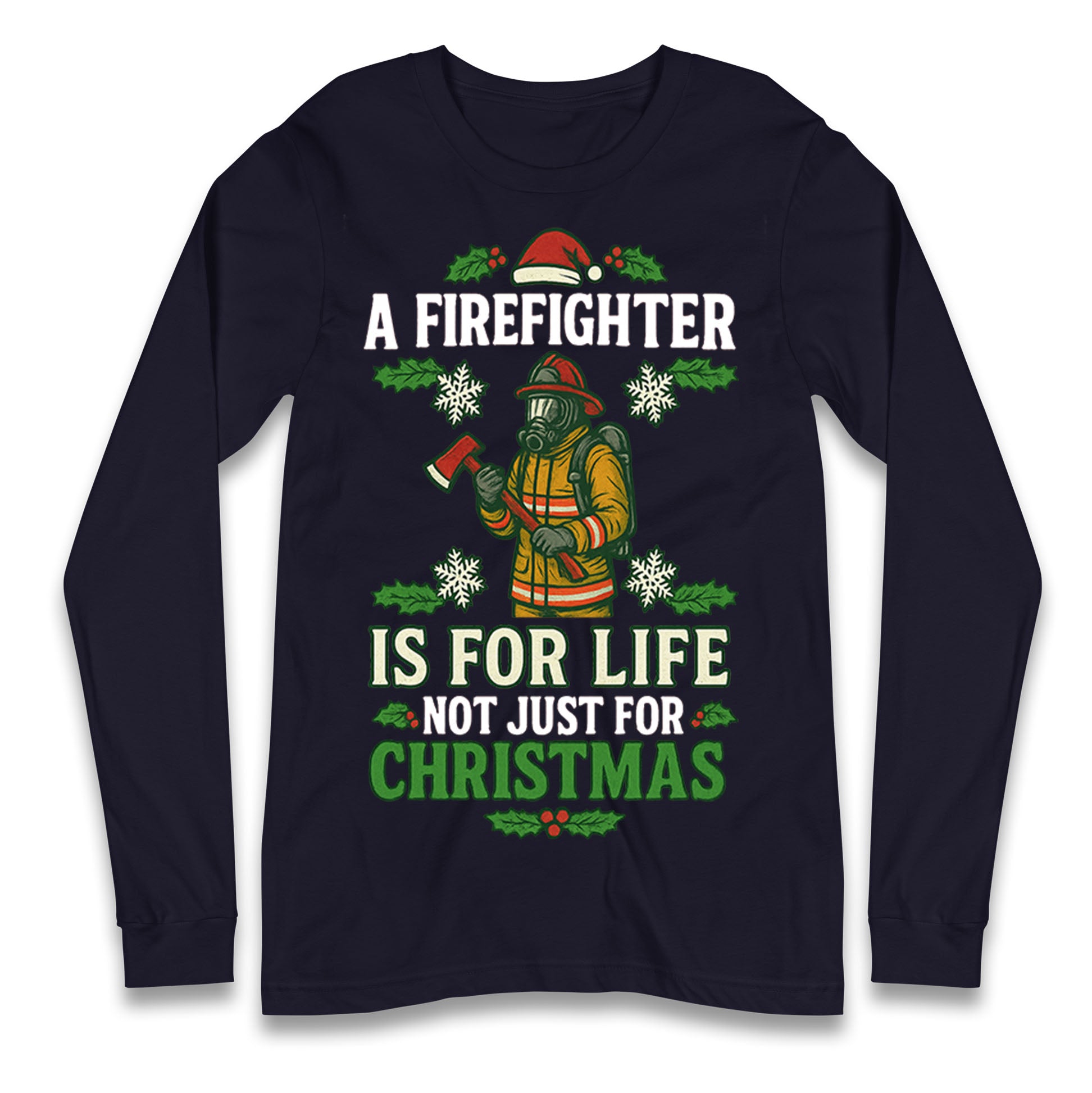 Firefighter Christmas Longsleeve T Shirt