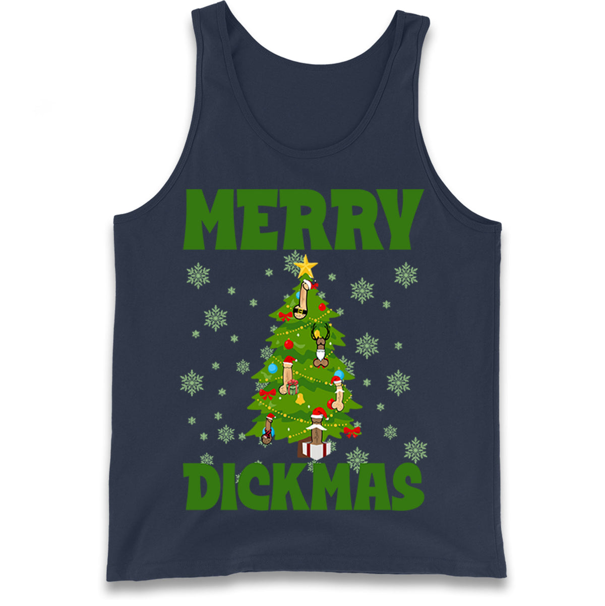 Merry Dickmas Funny Christmas Tank Top