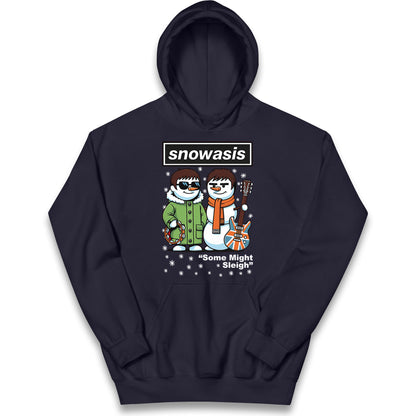 Funny Snowasis Might Sleigh Xmas Kids Hoodie