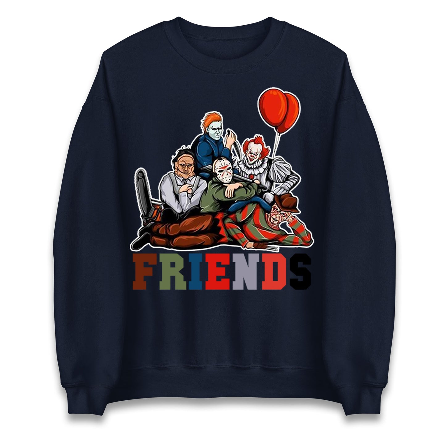 Horror Vintage Characters Friends Halloween Sweatshirt
