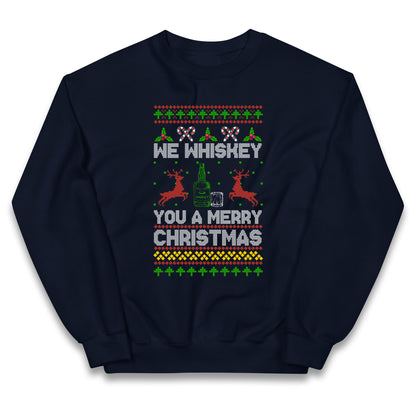 whisky Christmas Kids Jumper