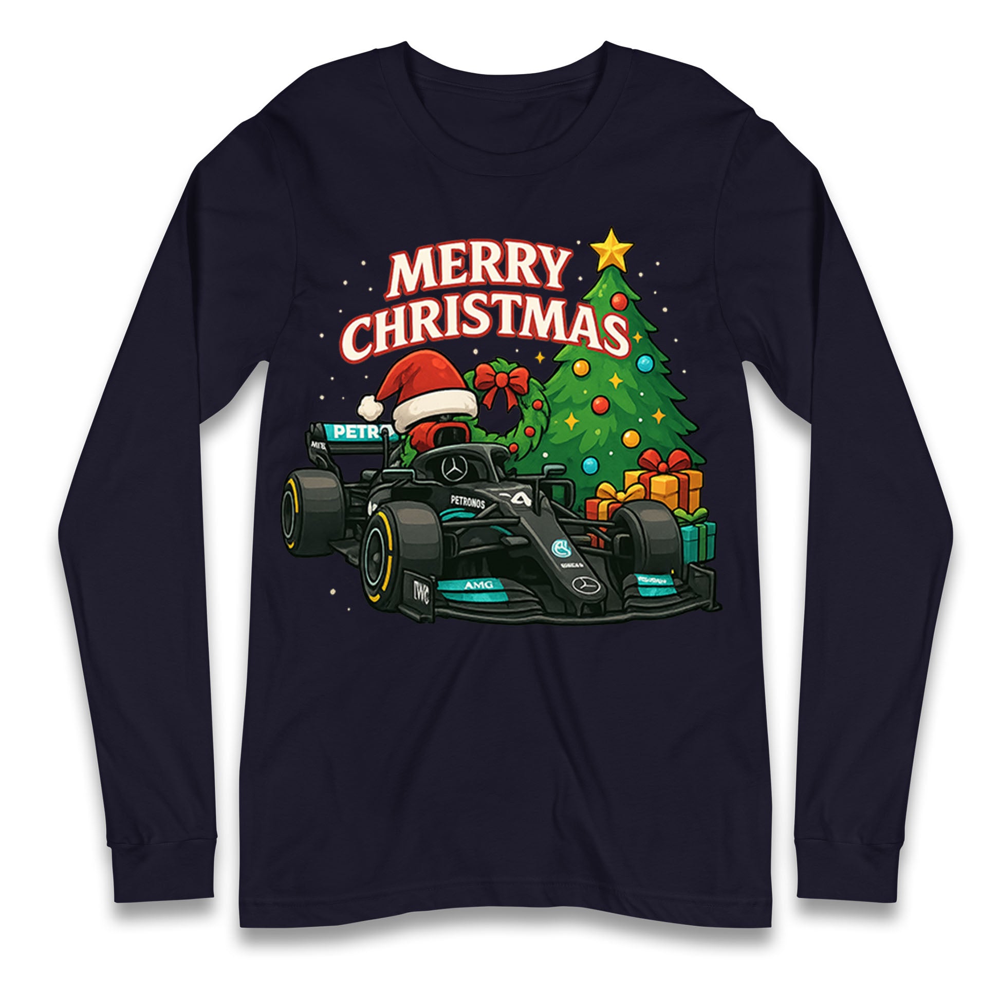 Mercedes F1 Christmas Long Sleeve Shirt