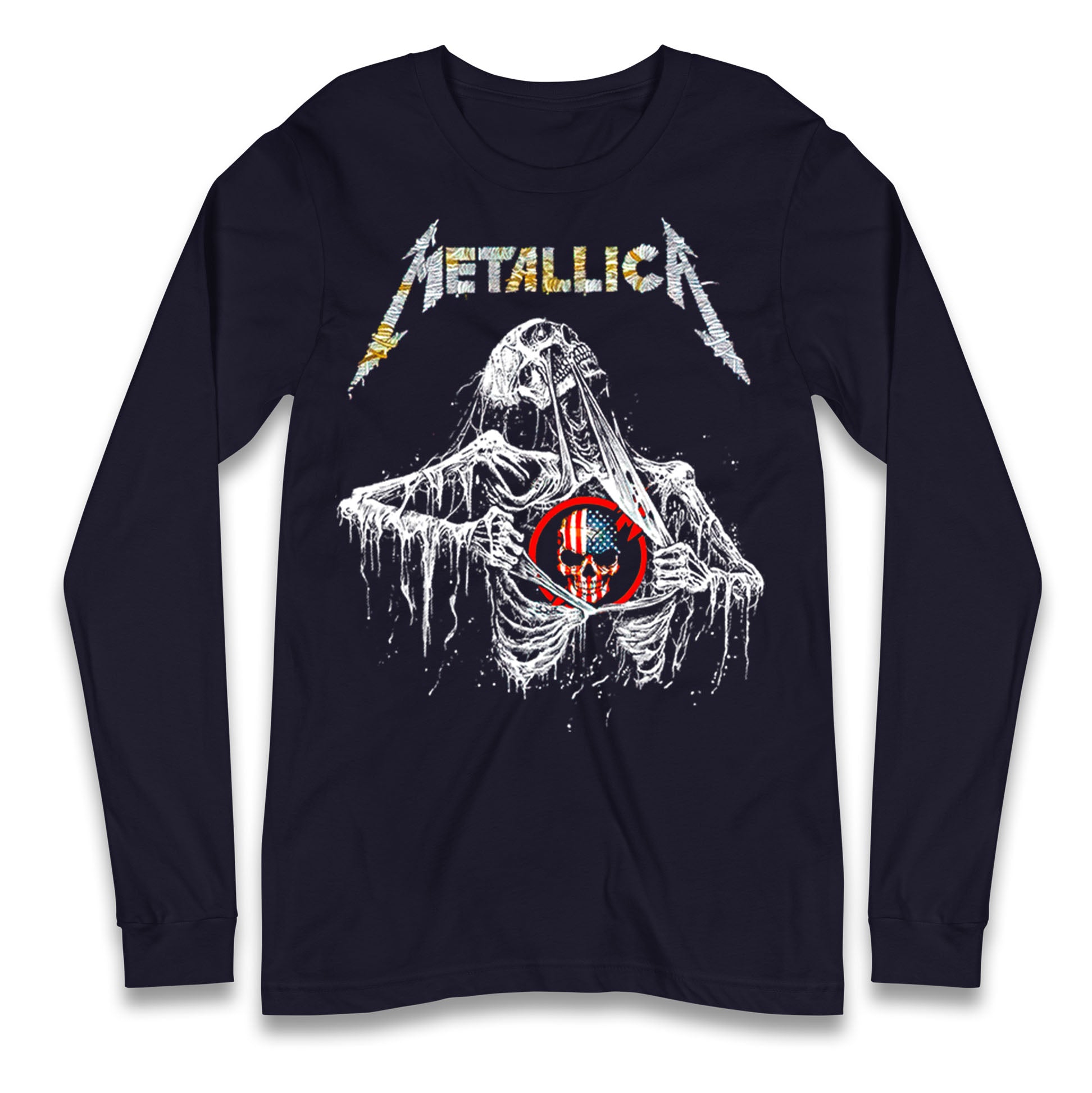 Metallica USA Skull Longsleeve T Shirt