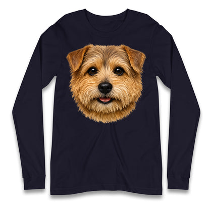 Norfolk Terrier Dog Face Longsleeve T Shirt 