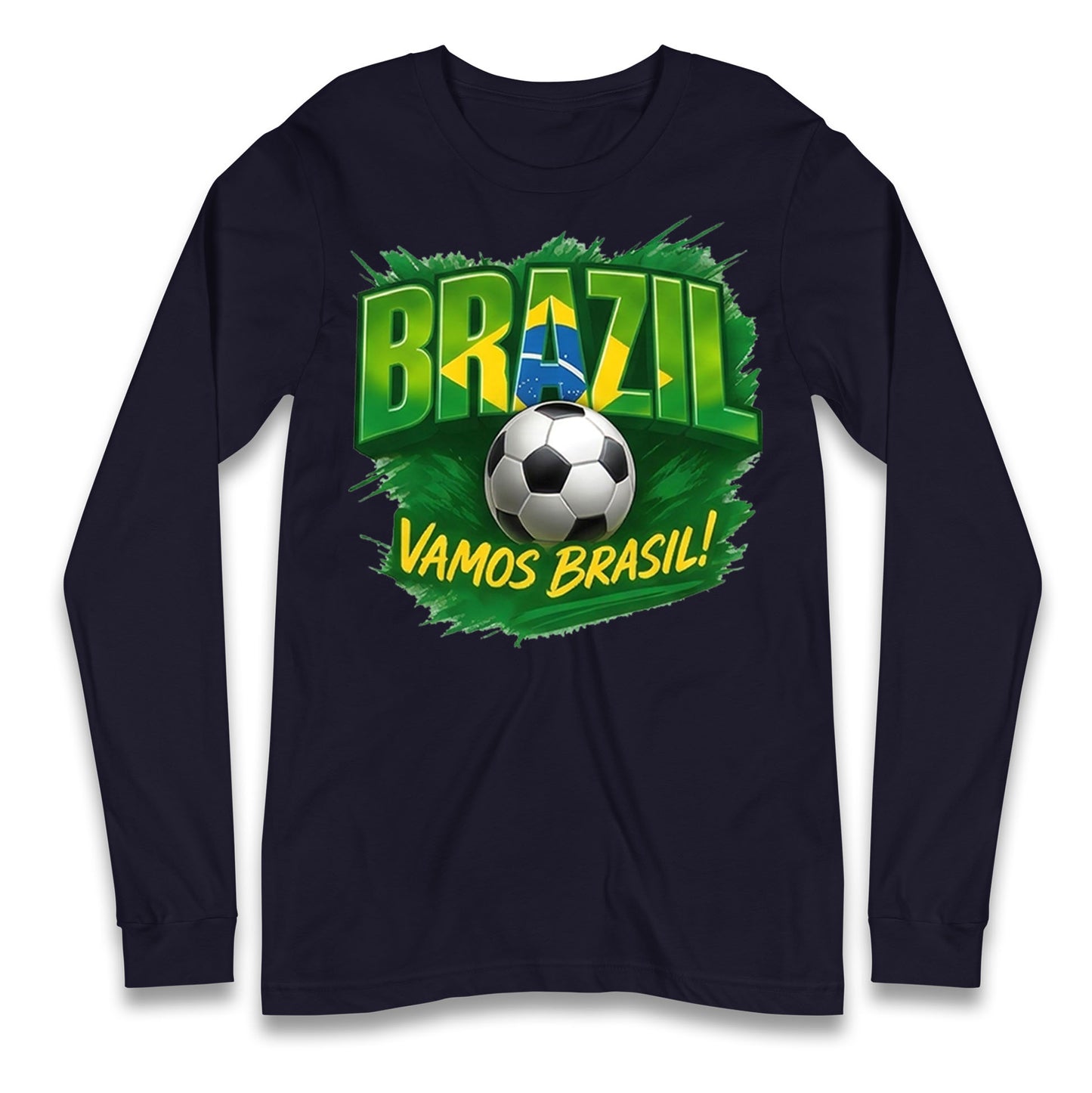Brazil Retro Football Longsleeve T Shirt 
