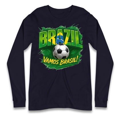 Brazil Retro Football Longsleeve T Shirt 