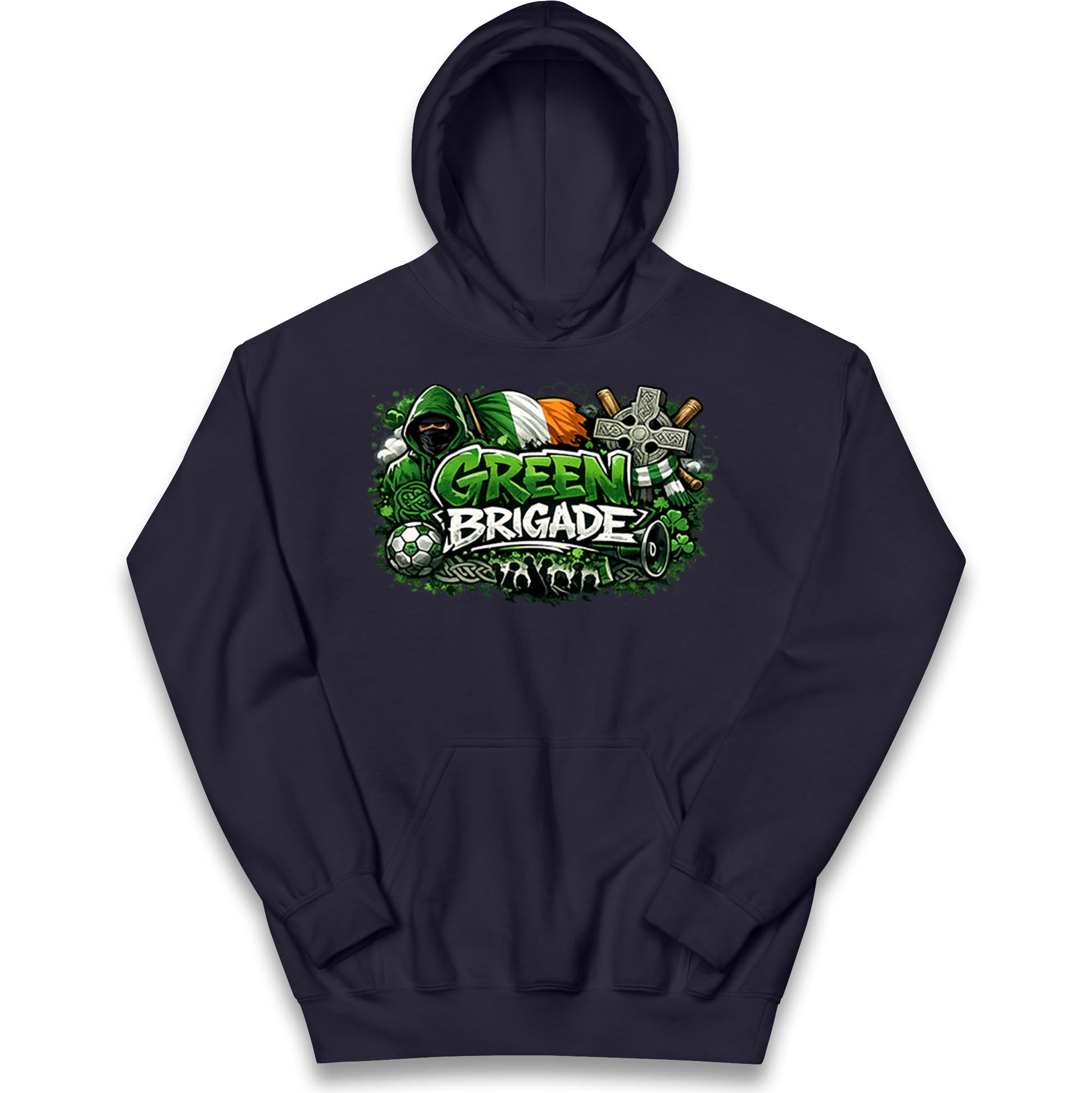 Celtic Green Brigade Football Kids Hoodie 