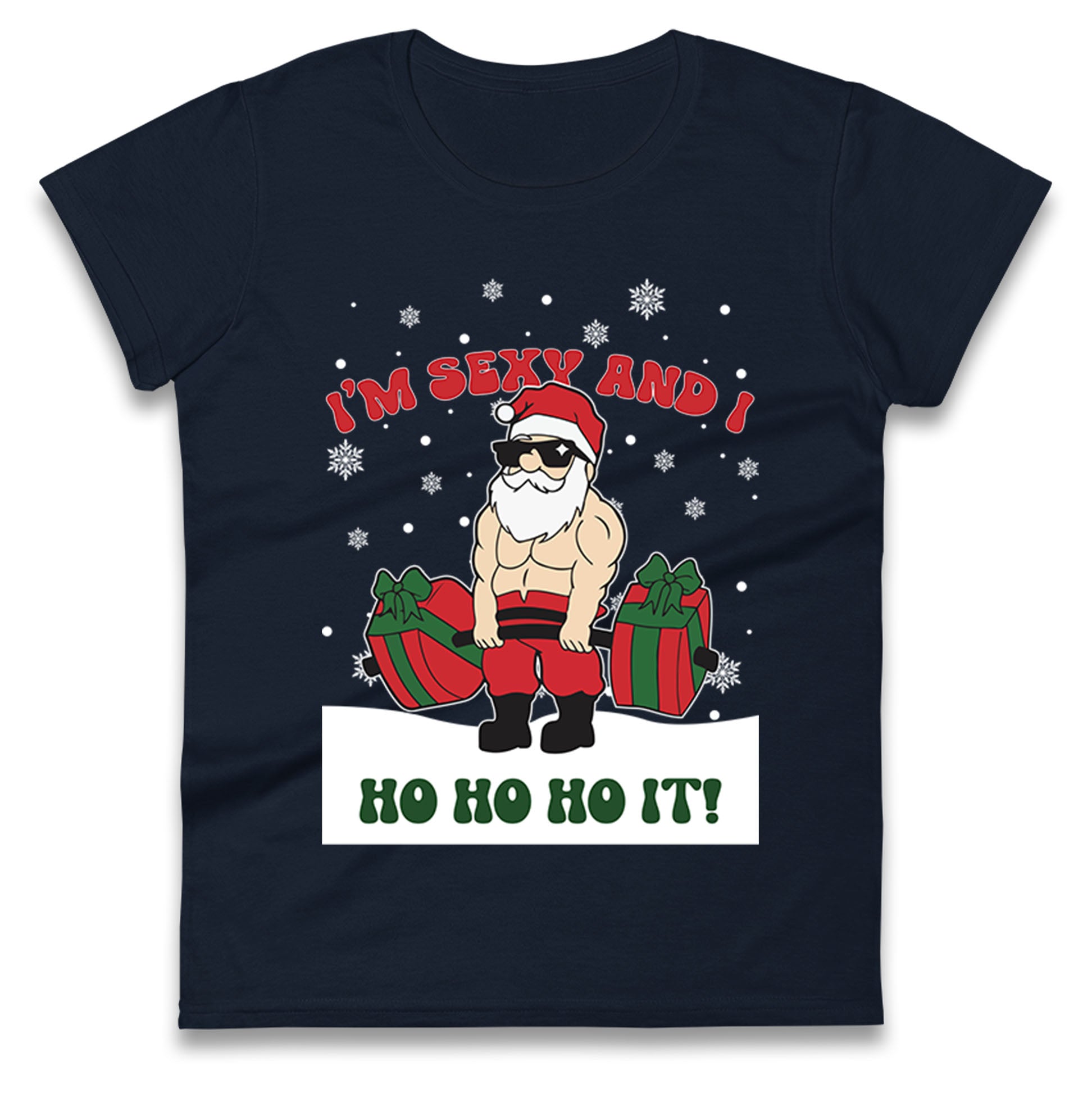Santa Claus Ho Ho Ho Ladies T Shirt
