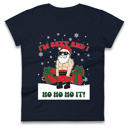 Santa Claus Ho Ho Ho Ladies T Shirt