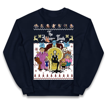 Scary Addams Christmas Kids Jumper